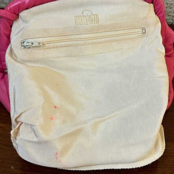 SOLD 🌟4xHP🌟VTG 1980s Pink Leather Shoulder Bag w/ Button Accent by Margolm USA - Picture 13 of 16